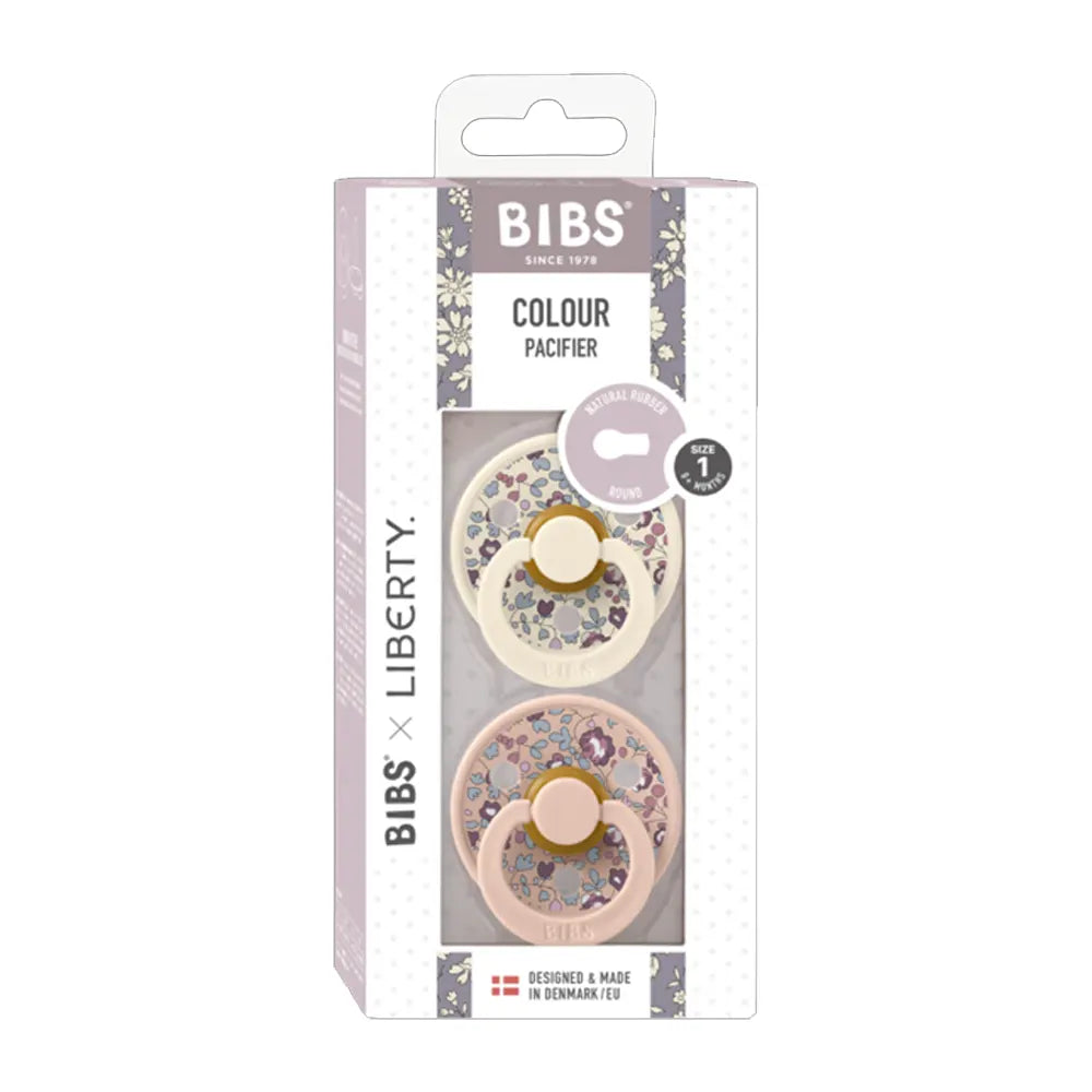 BIBS x LIBERTY Lot de 2 Sucettes Rondes - Eloise Blush Mix