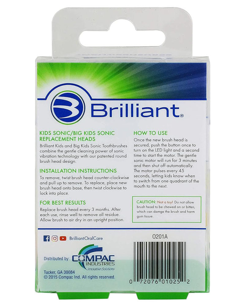 Cabezales de repuesto para cepillo de dientes Brilliant Kids Sonic - Amarillo