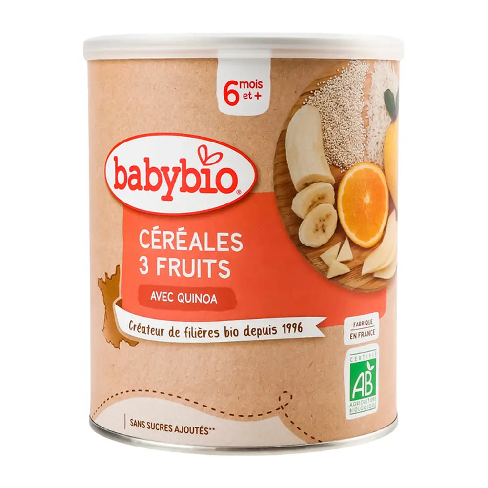 Babybio Céréales 3 Fruits avec Quinoa Bio – 220g