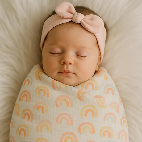 Babymat Manta de entretiempo 100x100 cm - Arcoíris Rosa