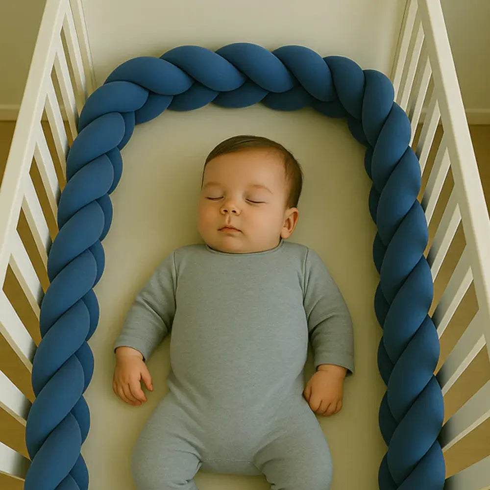 Babymat Tour de Lit Tressé - Bleu Foncé