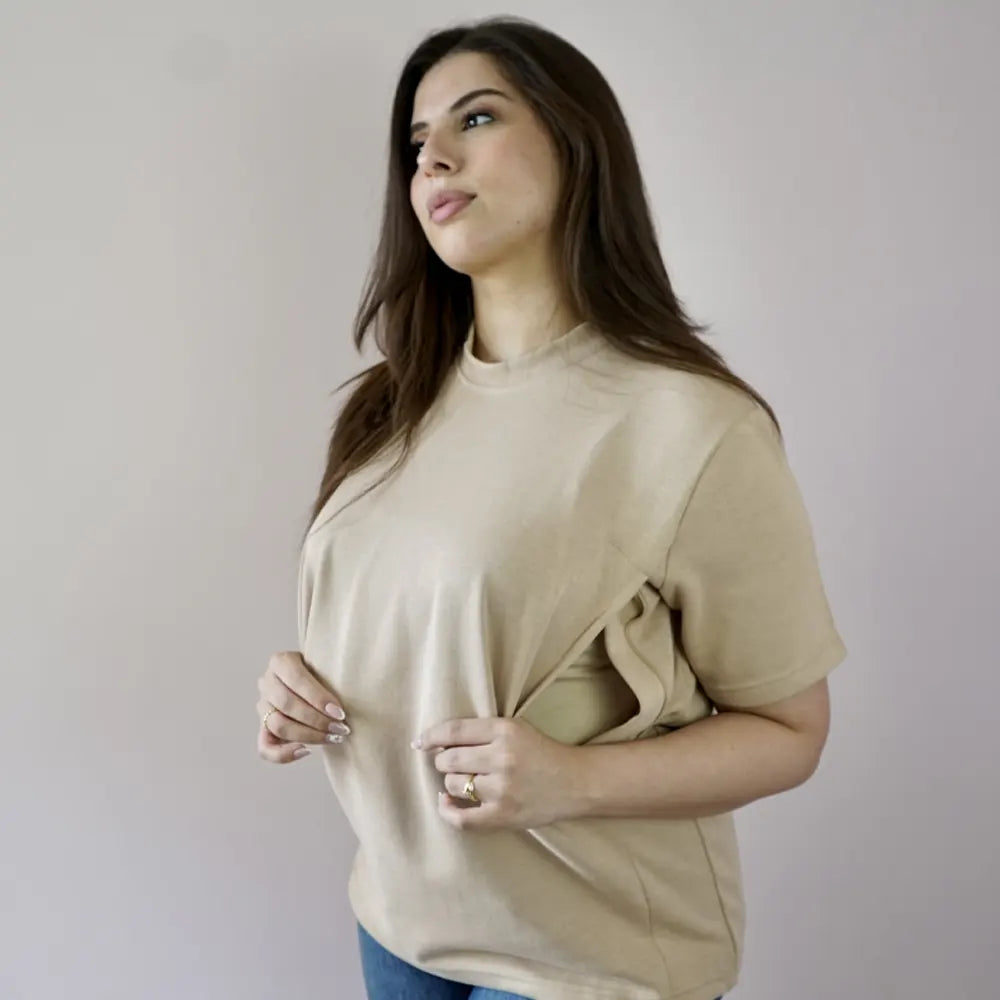 Bambidou Camiseta de Lactancia - Camel