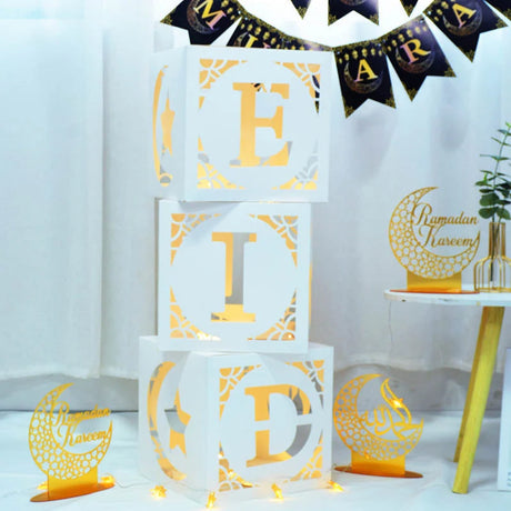 Boîte Lumineuse pour l'Aïd Moubarak (3 pièces) – Eid
