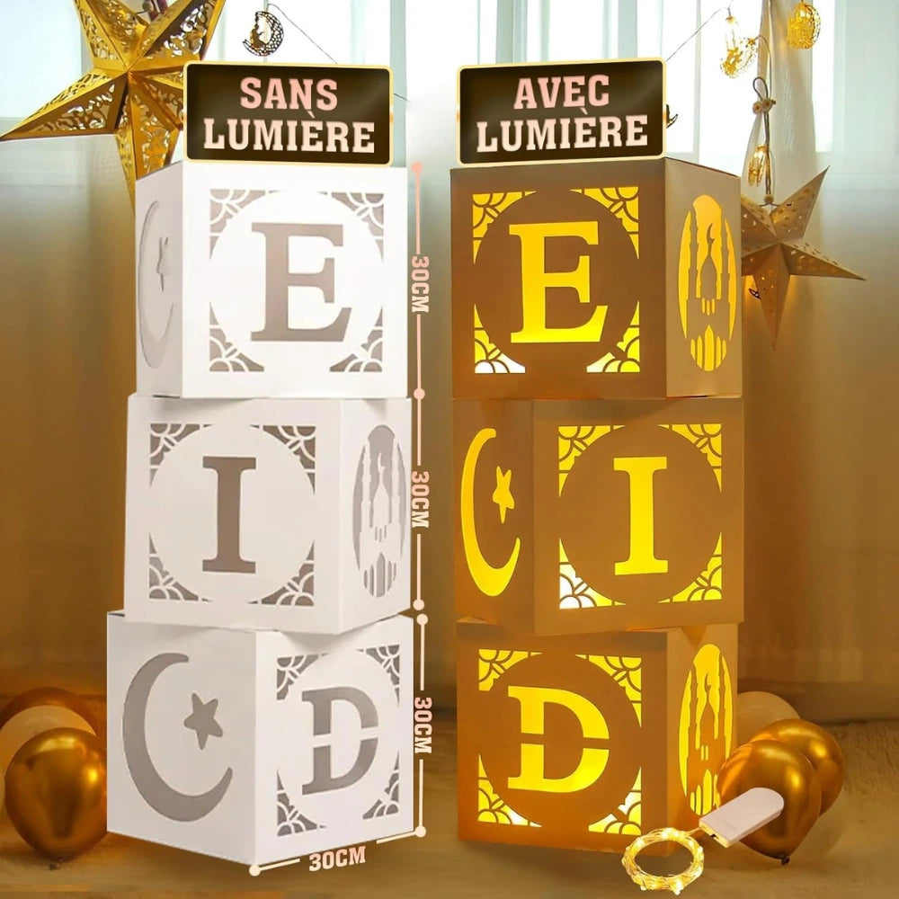 Eid Mubarak Light Box (3 pieces) – Eid