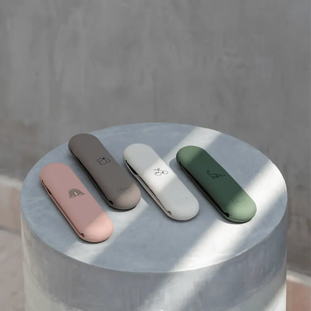 Citron Set de Couverts avec Étui en Silicone – Violet