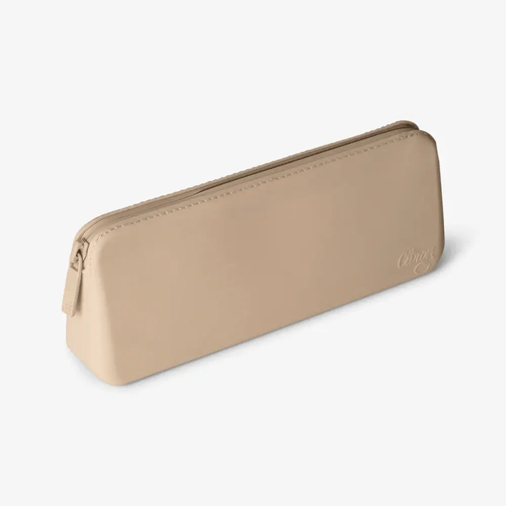 Citron Set de Couverts en Silicone avec Pochette - Beige