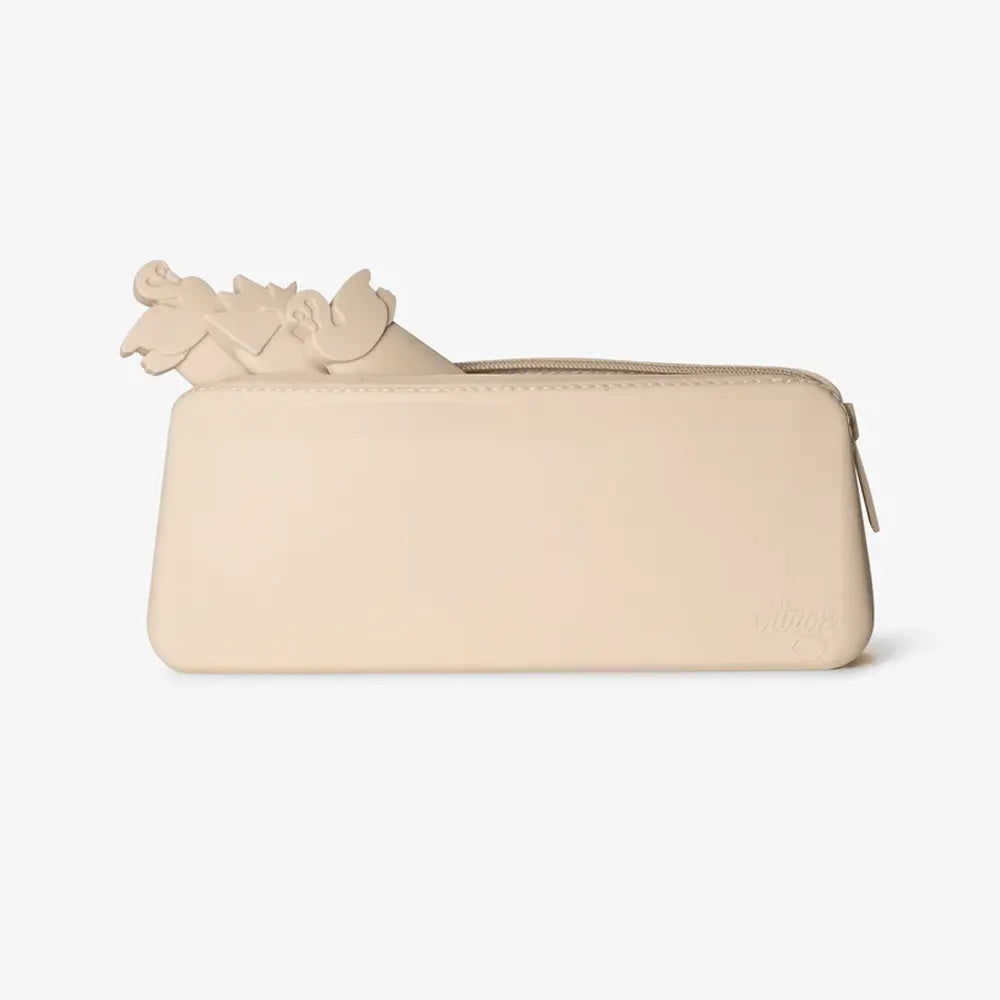 Citron Set de Couverts en Silicone avec Pochette - Beige