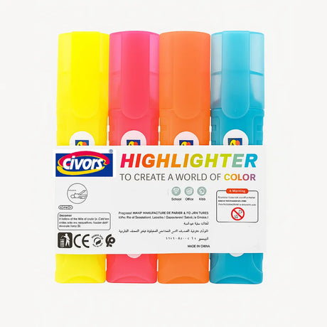 Civors Surligneurs Assortis Blister - 4 Pièces