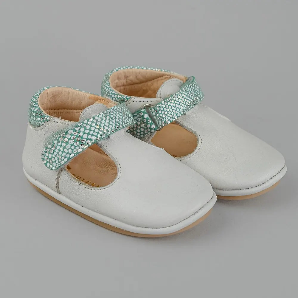 Cuteshez Merceditas Piel - Blanco y Verde