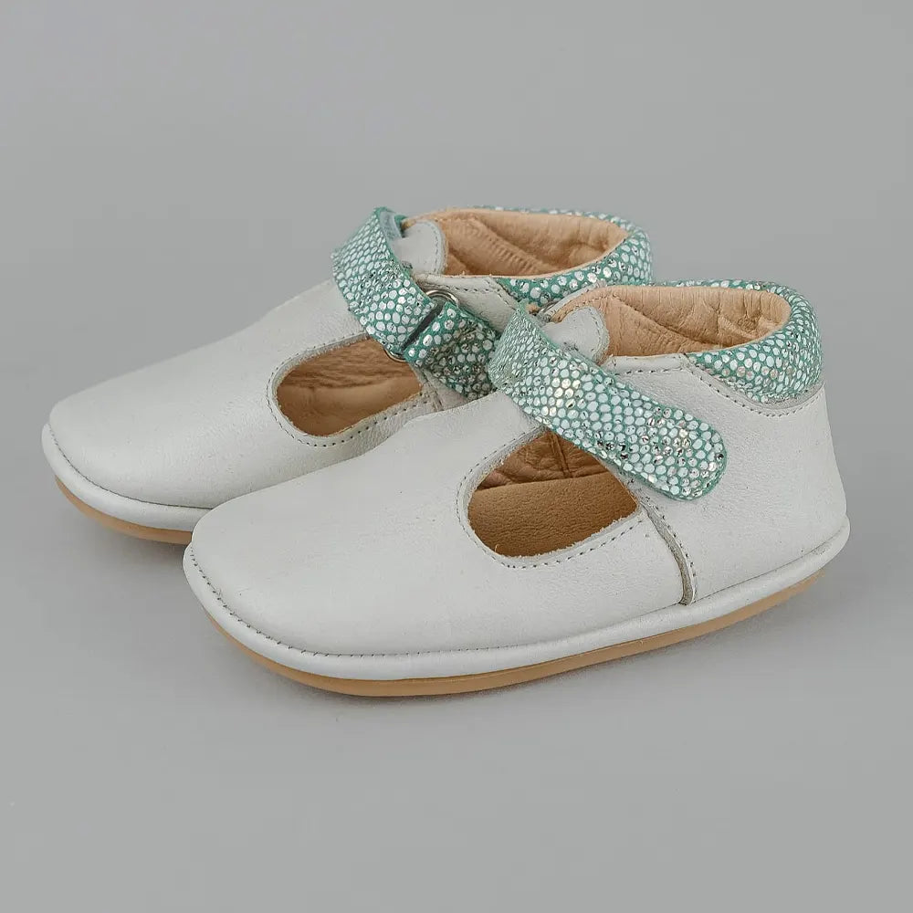 Cuteshez Merceditas Piel - Blanco y Verde