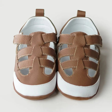Cuteshez Sandales Premiers Pas en Cuir Souple - Marron