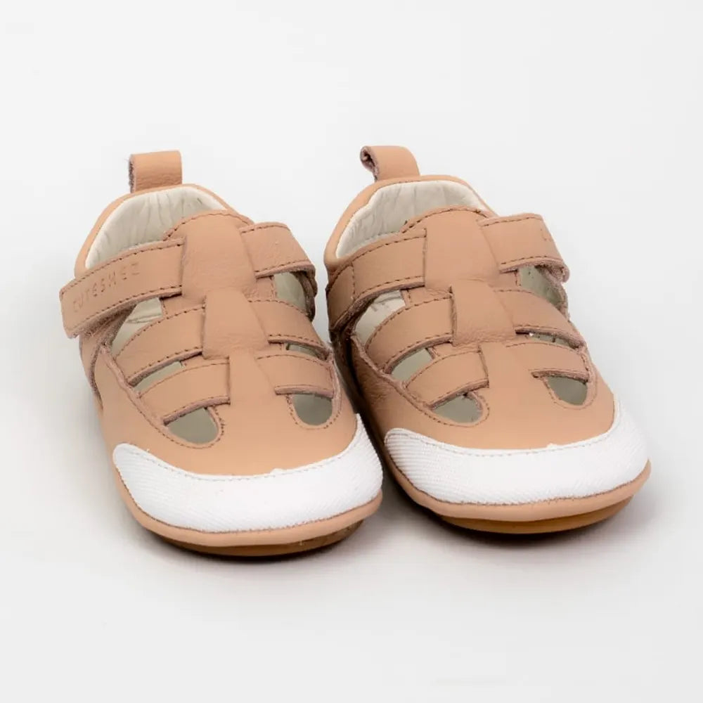 Cuteshez Sandalias para primeros pasos de cuero suave - Rosa