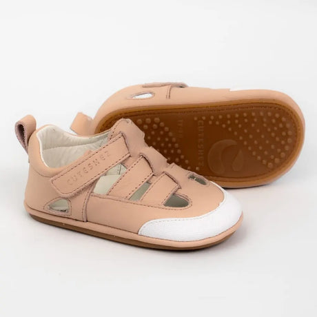 Cuteshez Sandales Premiers Pas en Cuir Souple - Rose