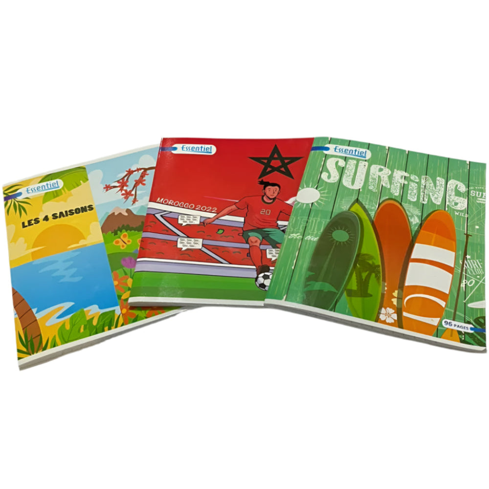 Essentiel Cahier Piqué Séyes 60g  17x22 cm - 96 Pages (Couverture Aléatoire)