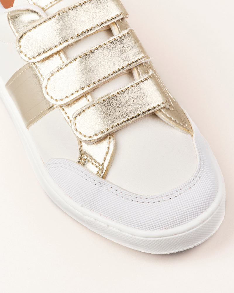 Zapatilla Little Diva For Monsters - Blanco y Dorado