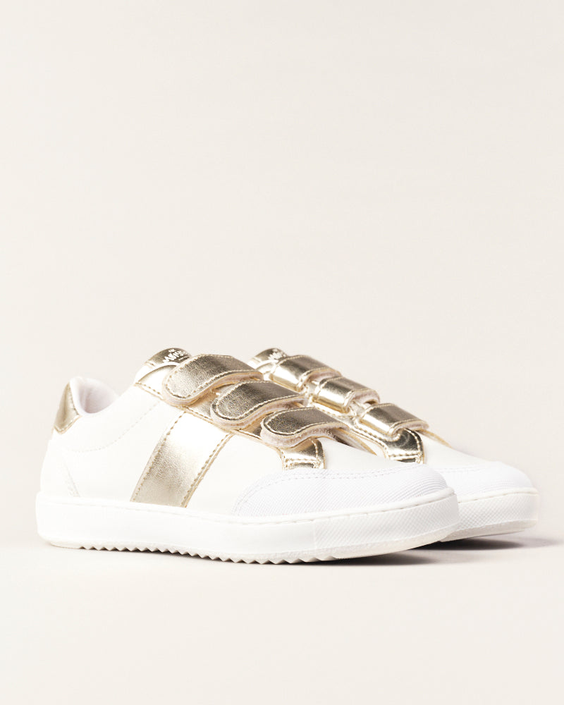 Zapatilla Little Diva For Monsters - Blanco y Dorado