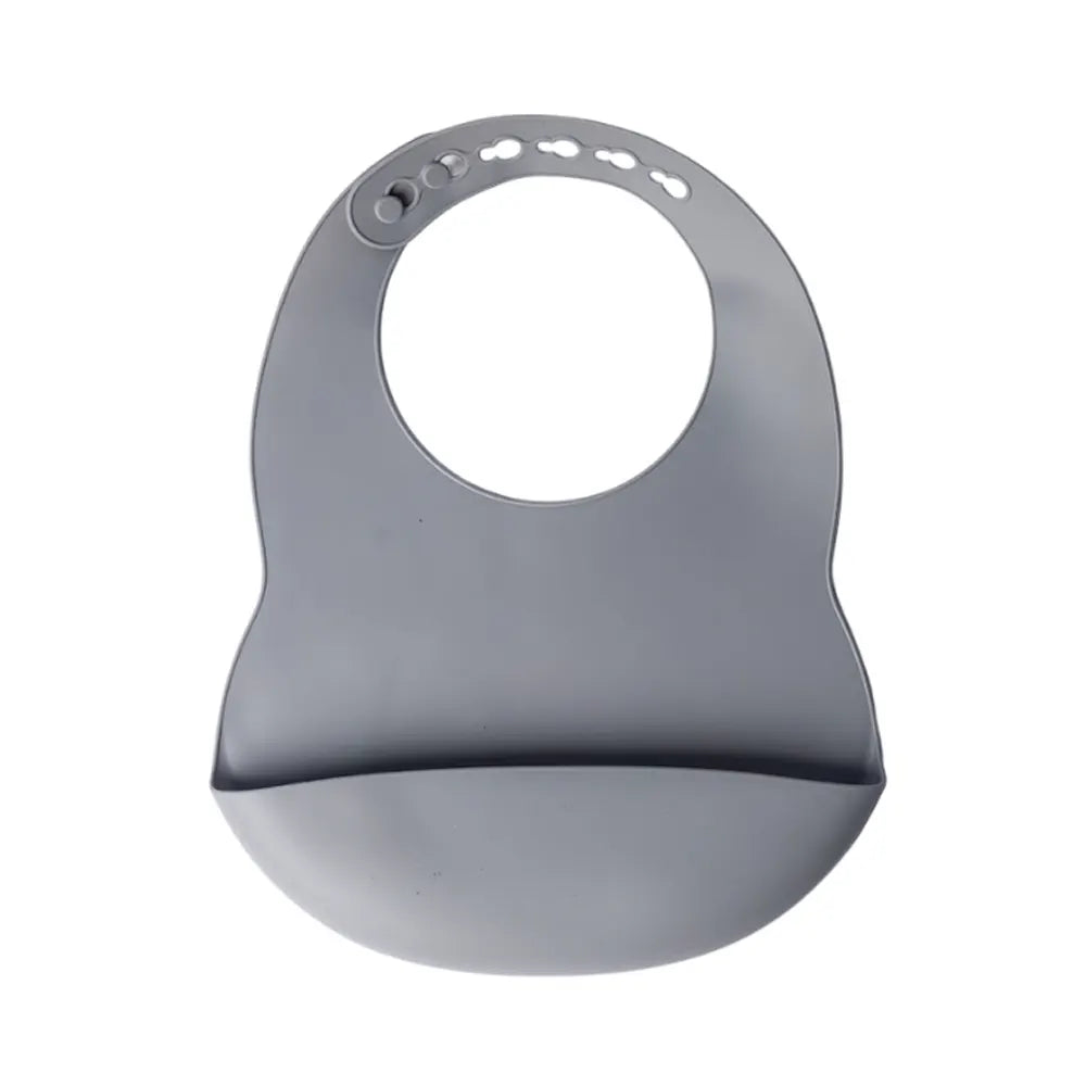 YUMMY Silicone Bib with Pocket 4M+ - Gray