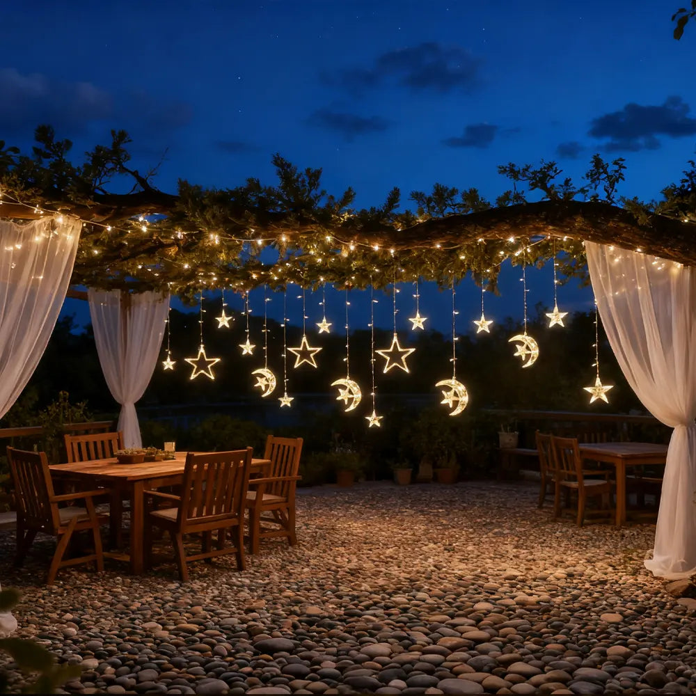 LED Light Garland 3 Meters - Moon & Star