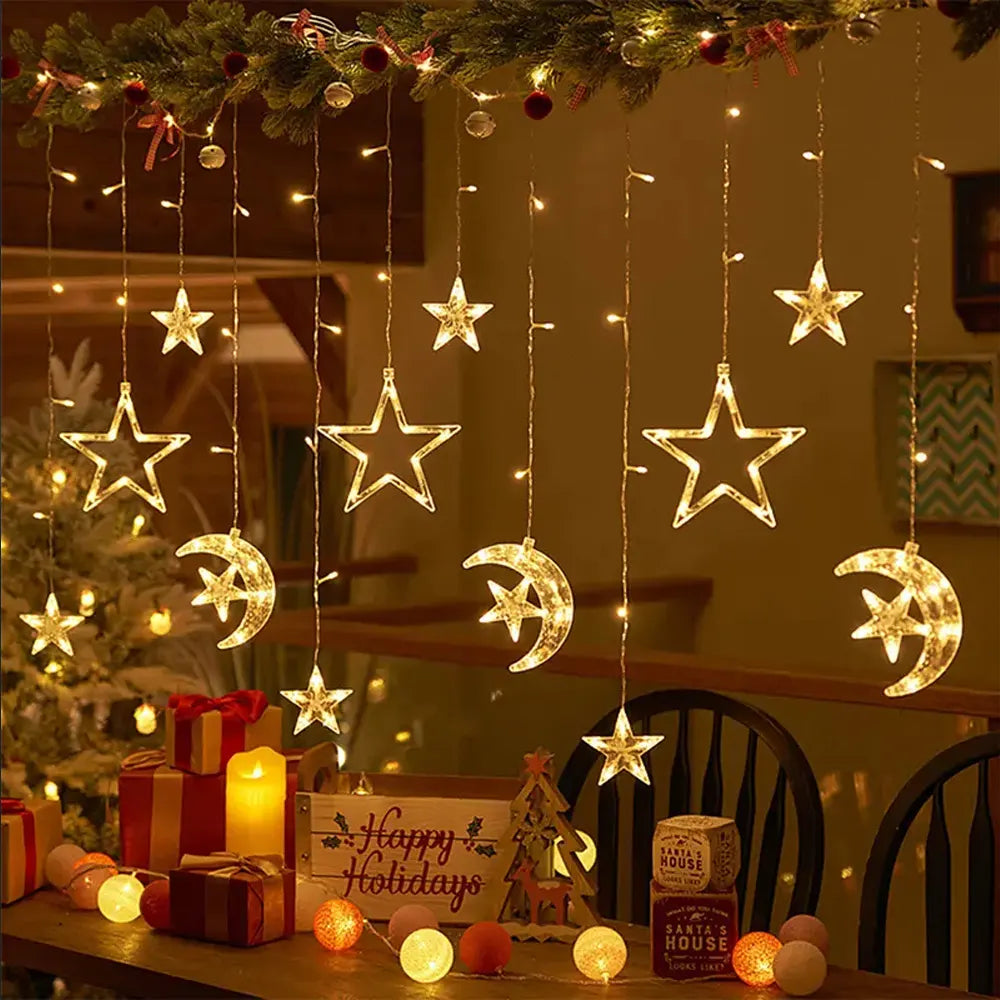 LED Light Garland 3 Meters - Moon & Star