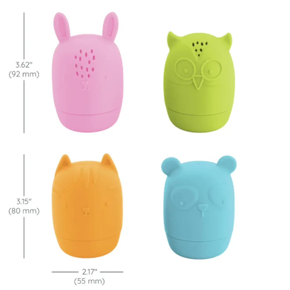 Infantino 4 Jouets en Silicone Pulvérisateurs de Bain – 6M+