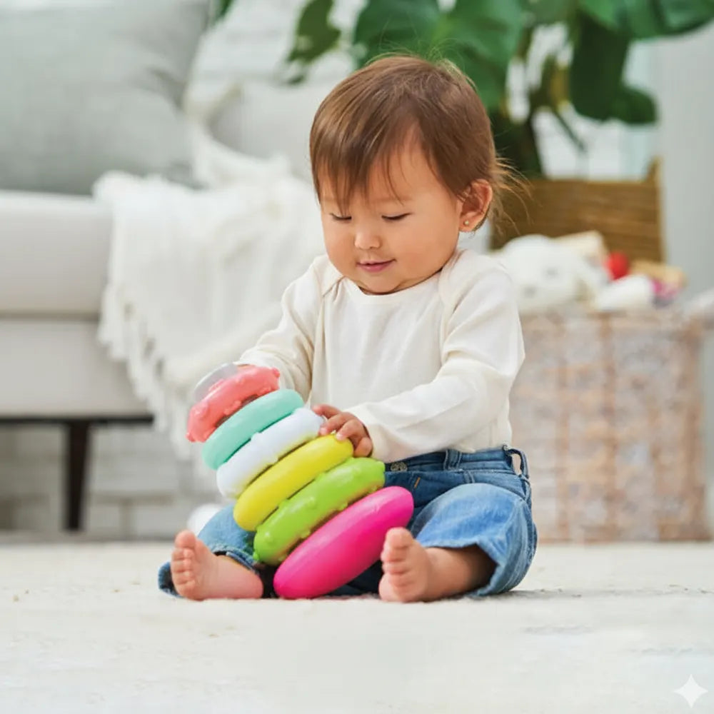 Infantino Anneaux à Empiler Rose – 6M+