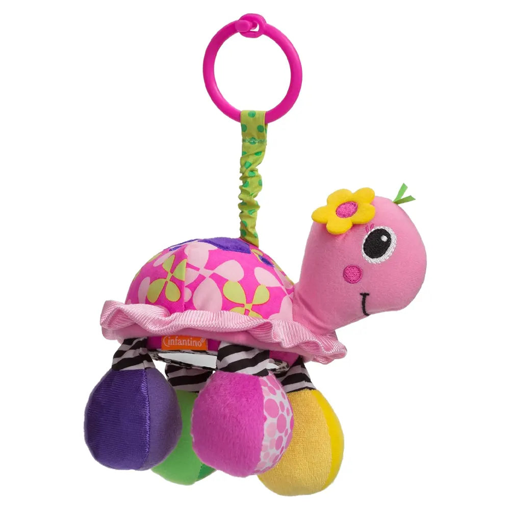 Infantino Hochet Ami Tortue Miroir 0M+ - Rose