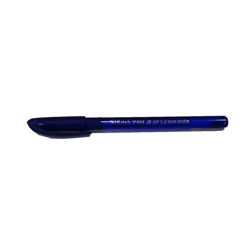 Krish Tri-3 Ballpoint Pens, 1.00 mm - Blue