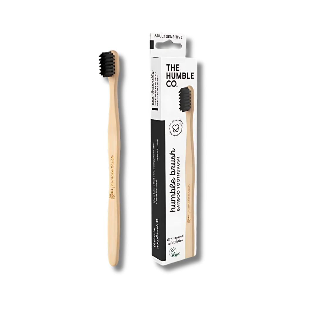 HUBMLE CEPILLO DENTAL BAMBÚ ADULTO NEGRO DIENTES SENSIBLES