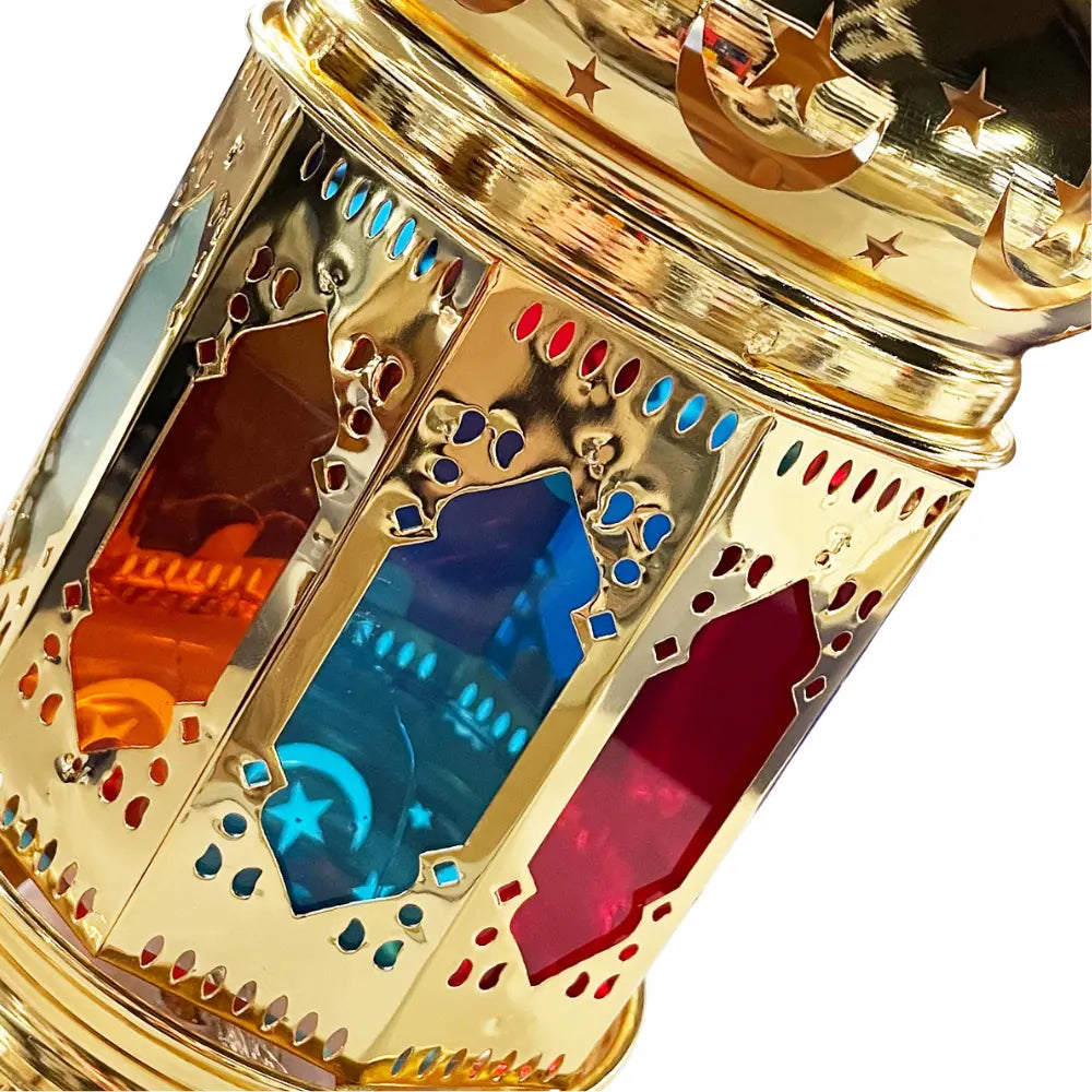 Ornement Lampe en Métal et Verre - Multicolore