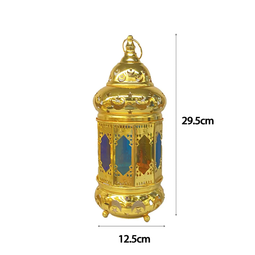 Ornement Lampe en Métal et Verre - Multicolore