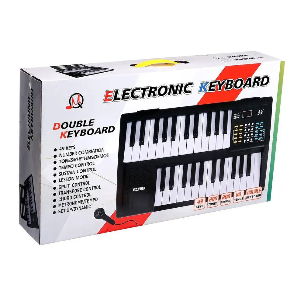 49-Key Electronic Double Piano with Microphone - 3A+