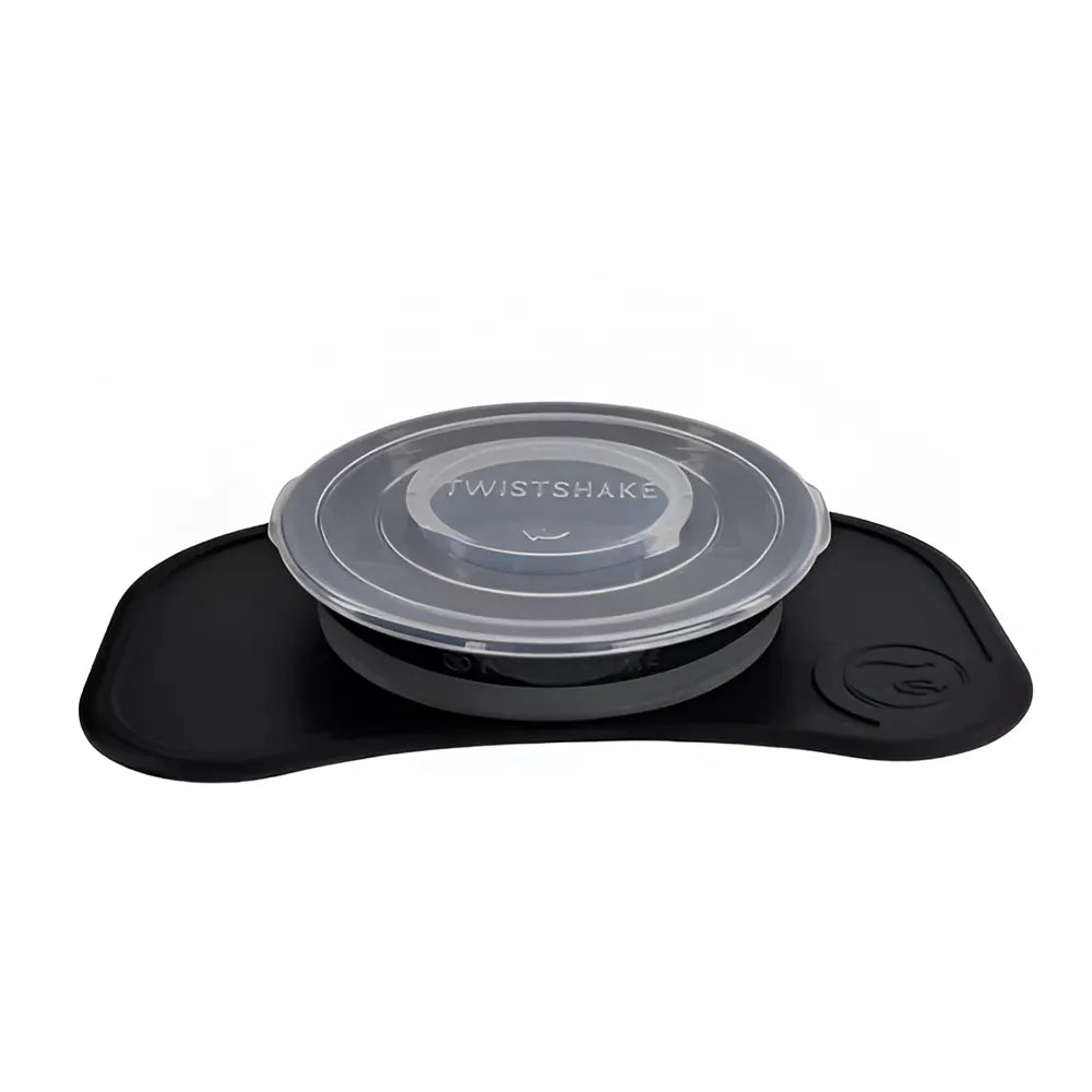 Plateau Click Mat Mini & Assiette Twistshake - Noir