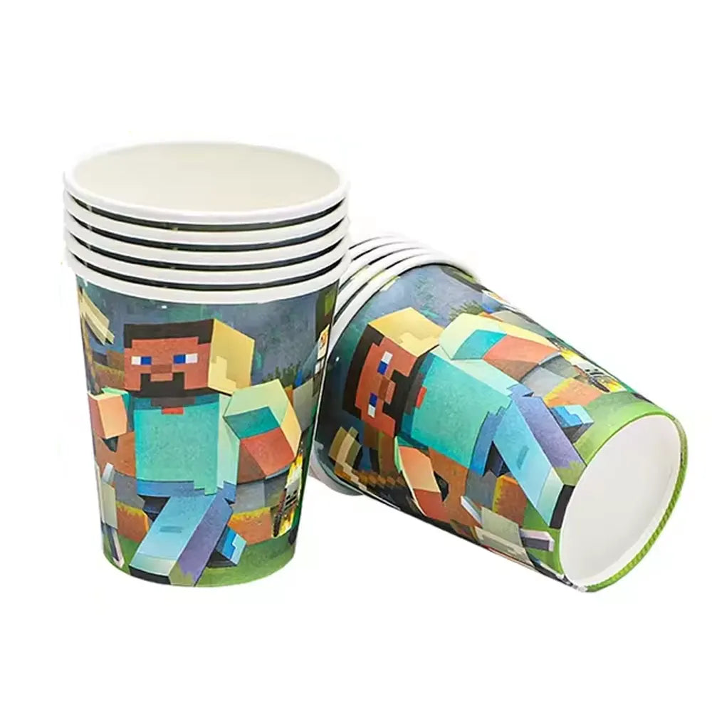Pack de 10 Gobelets en Papier – Minecraft