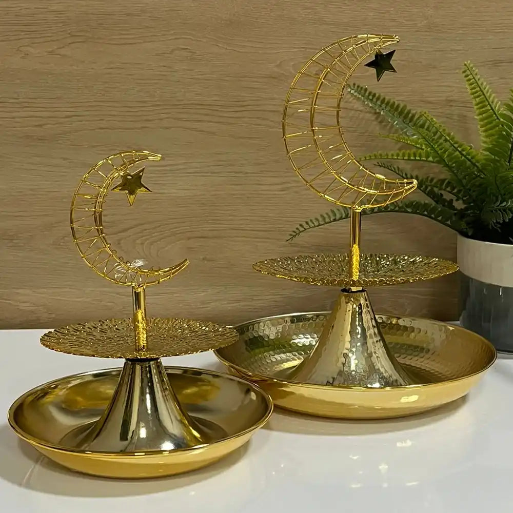 2-Tier Display Stand with Light-Up Moon – 29 x 25cm