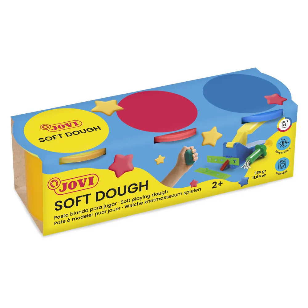 Jovi Pack de 3 Pots de 110g de Pâte à Modeler Douce