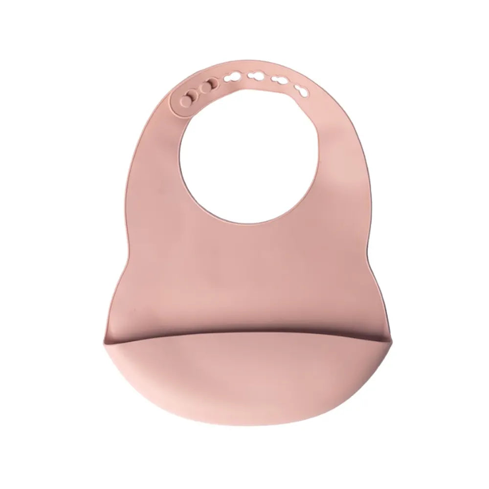 YUMMY Bavoir en Silicone avec Poche Rose Poudre – 4M+