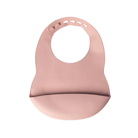 YUMMY Bavoir en Silicone avec Poche Rose Poudre – 4M+