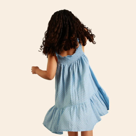 Robe Ania à Bretelles Nouées - Bleu Ciel