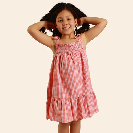 Robe Ania Rayée à Bretelles Nouées – Rose