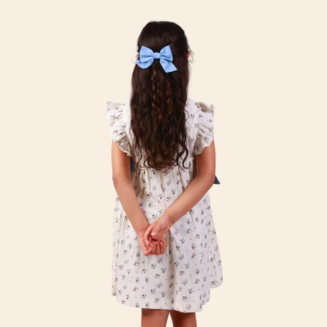 Robe Loly Fleurie à Papillons - Beige