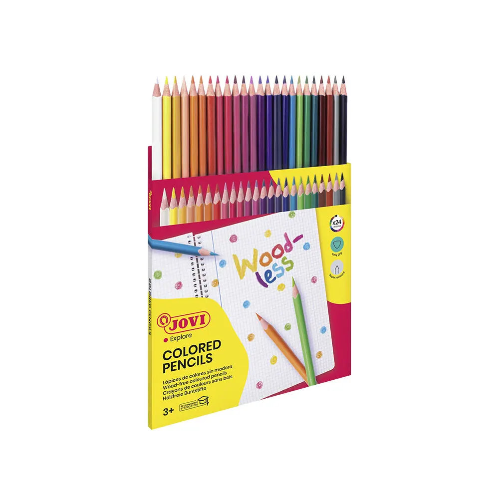 Jovi 24 Crayons de Couleur en Bois