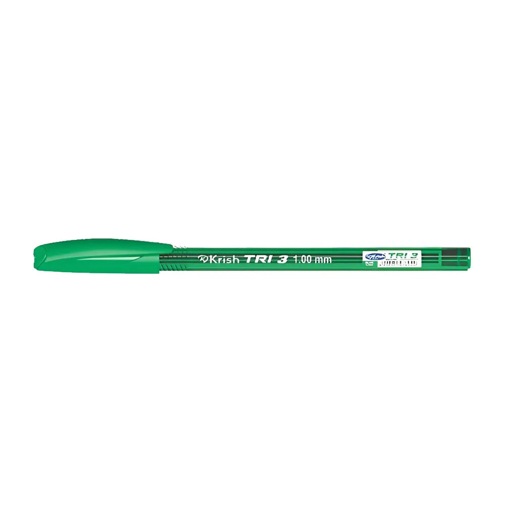 Krish Bolígrafos Tri-3, 1,00 mm - Verde
