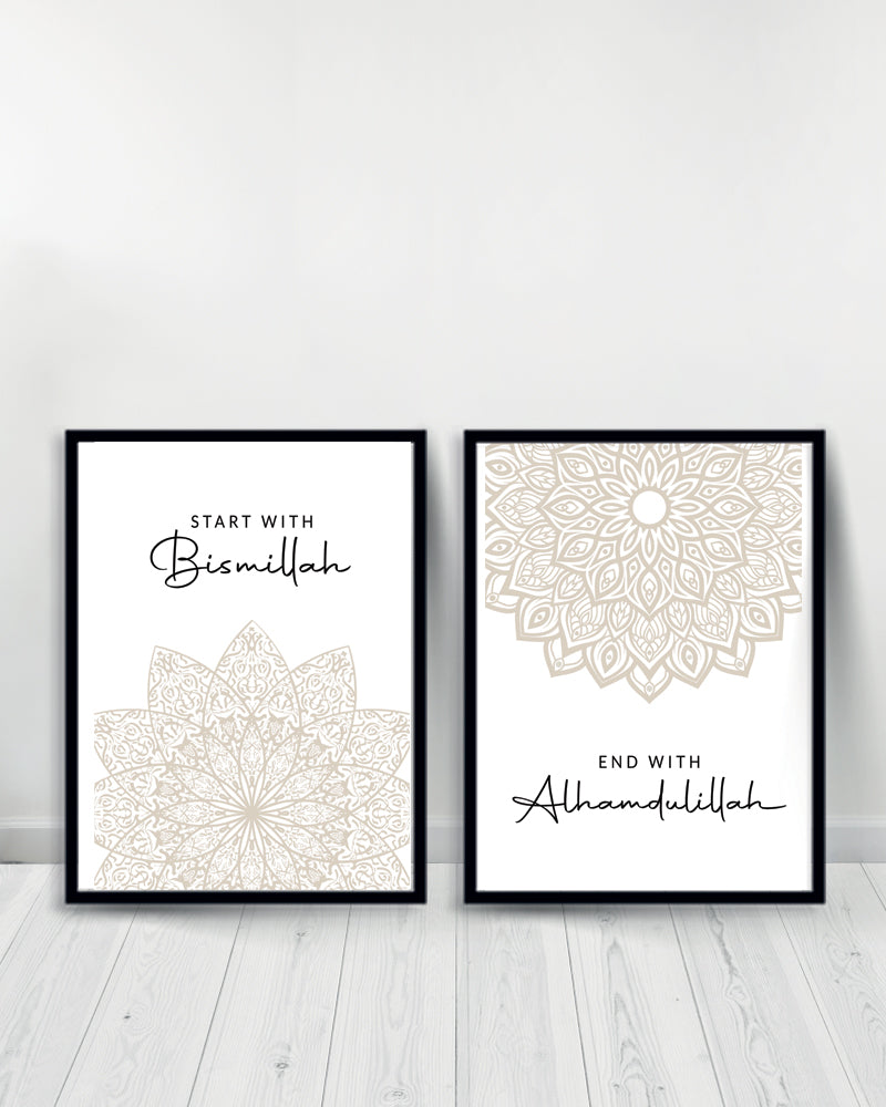 Set de 2 Cuadros Decorativos - Inicio | Final - Negro