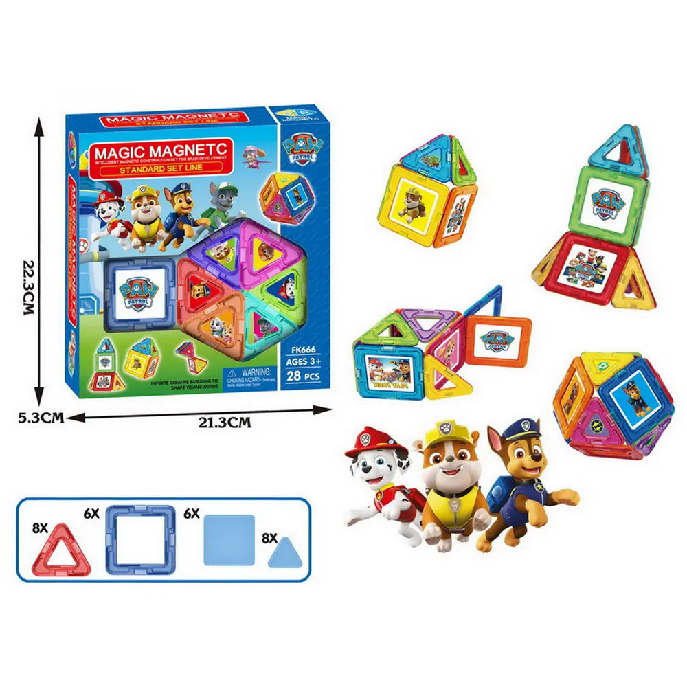 Paw Patrol Magnetic Building Blocks - 26 Pieces - 3Y+
