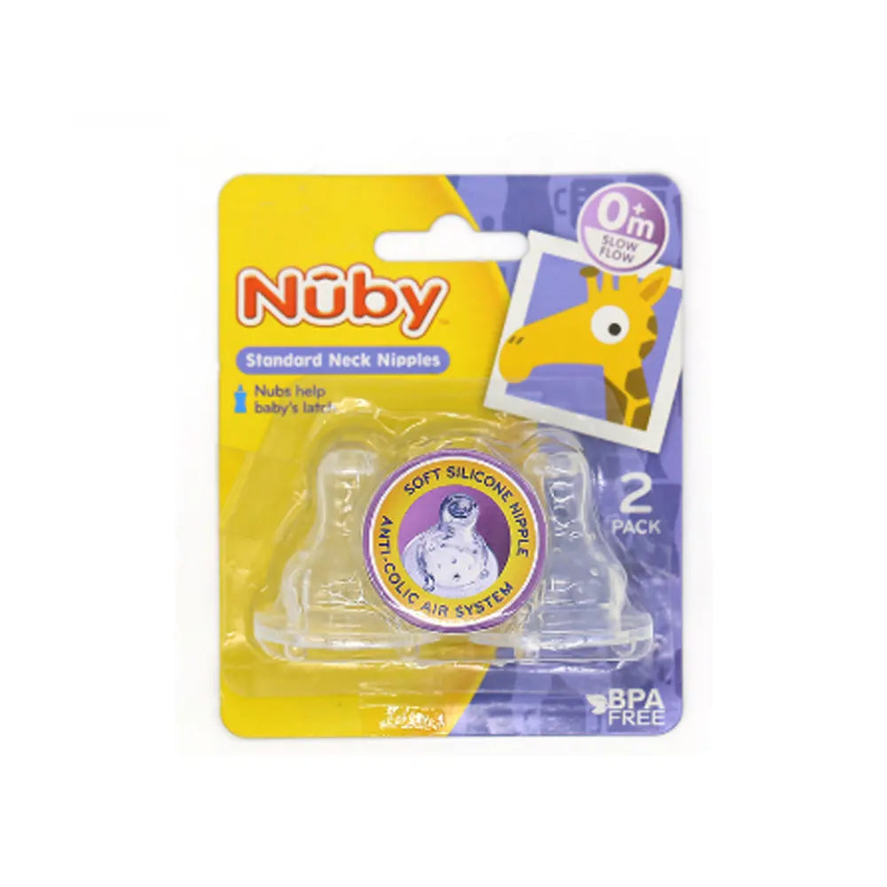 Nuby Lot de 2 Tétines Flux Lent – 0-6m