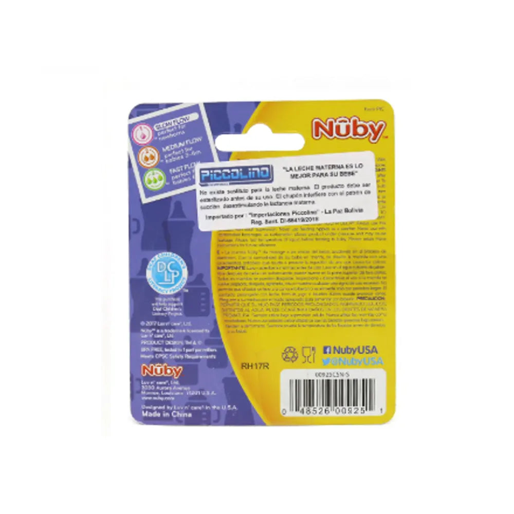 Nuby Lot de 2 Tétines Flux Lent – 0-6m