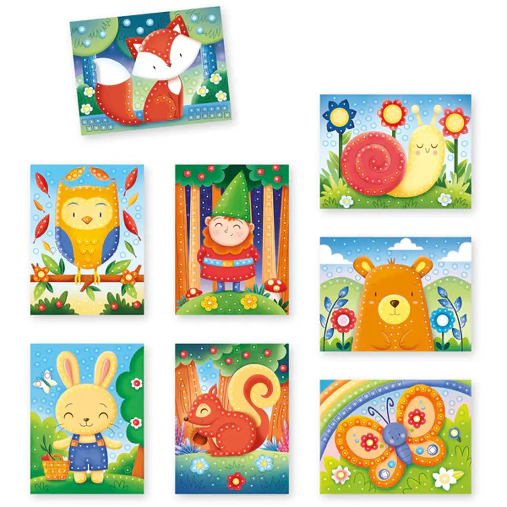 Quercetti Mosaic Forêt Bosco avec Punaises Colorées - 6A+