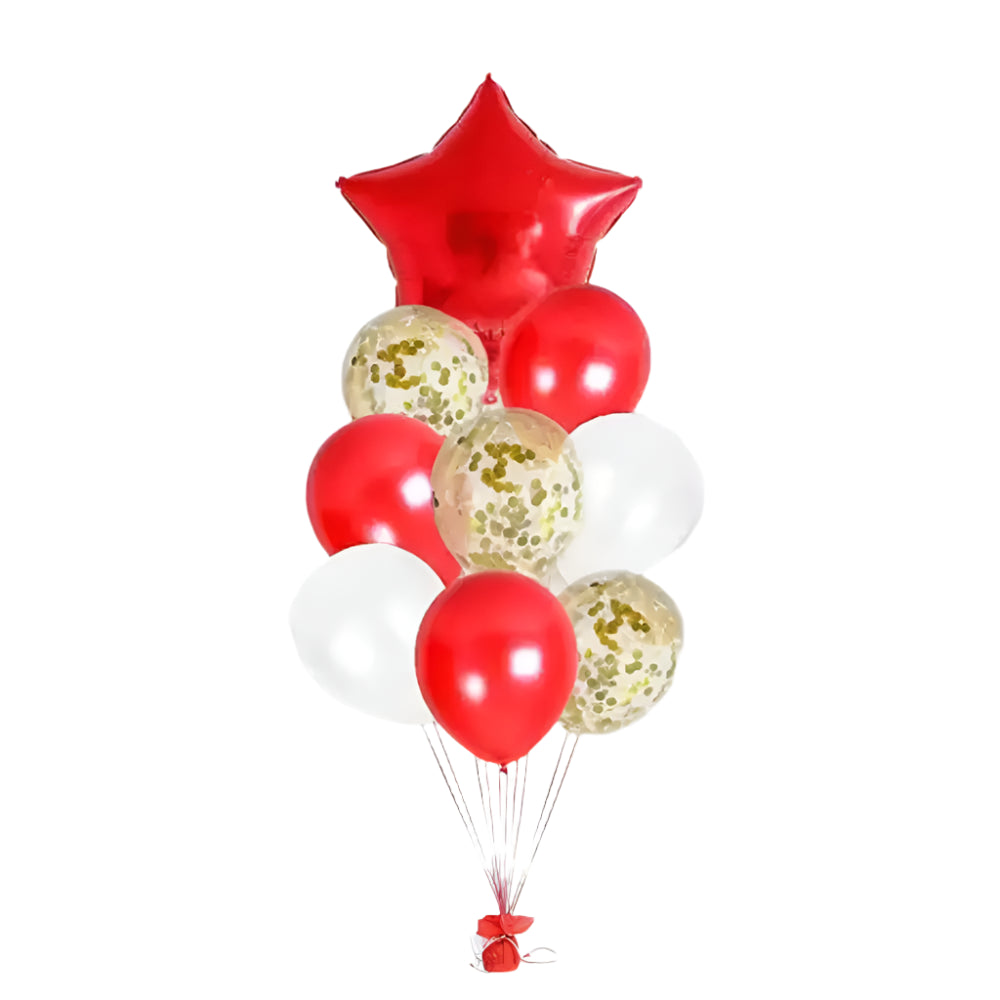 عبوة 9 بالونات للحفلات -أحمر