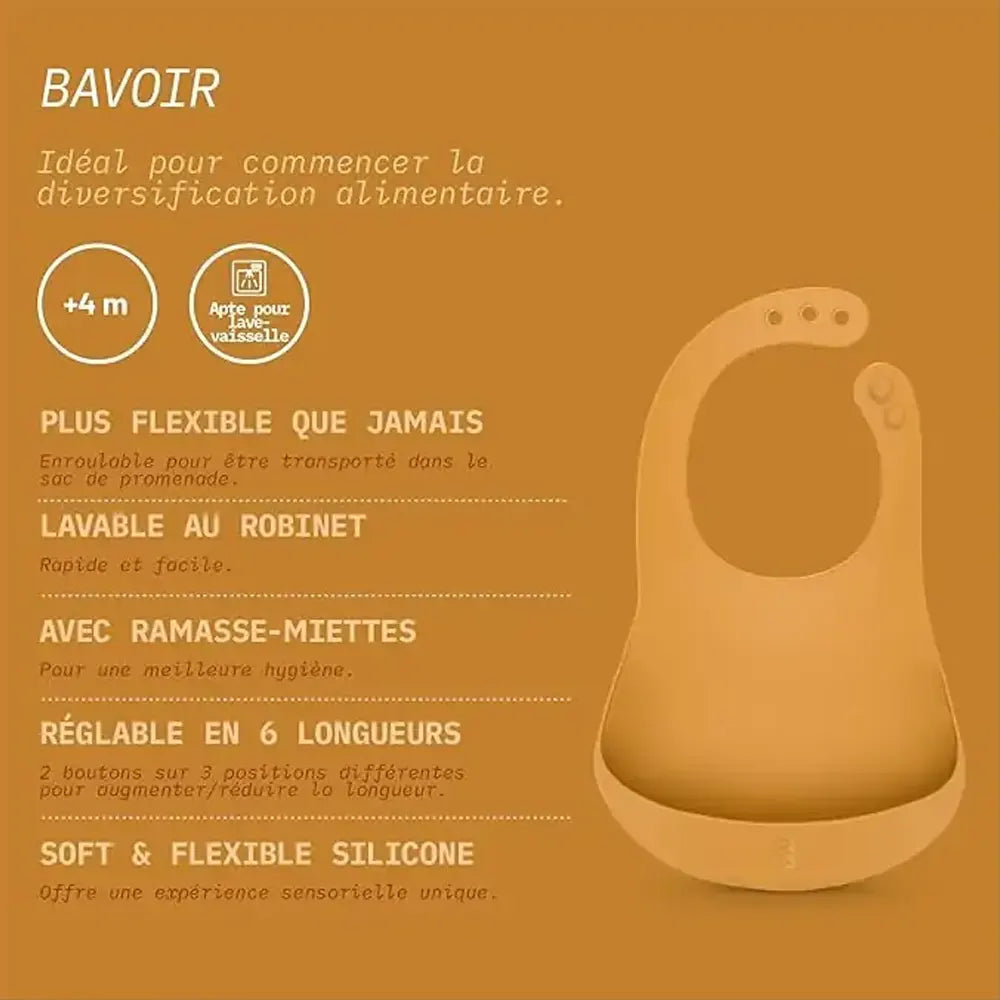 Suavinex Lot de 2 Bavoirs en Silicone 4m+ - Vert & Gris