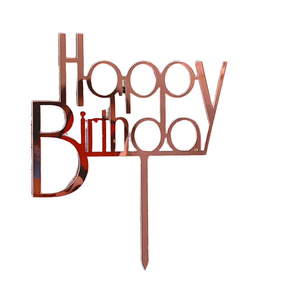 Happy Birthday Cake Topper – Rose Gold